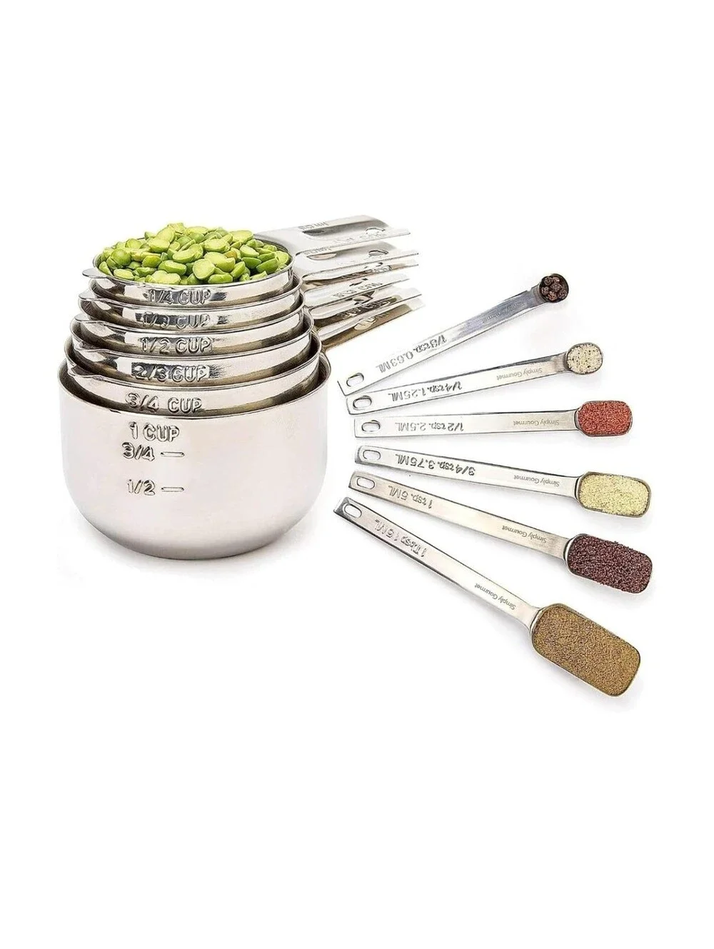 Simply Gourmet Stainless Steel Measuring Cup And Spoon Set
